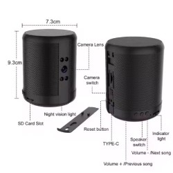 160 wide angle night vision SD card storage loop recording remote shooting music speaker camera Bluetooth
