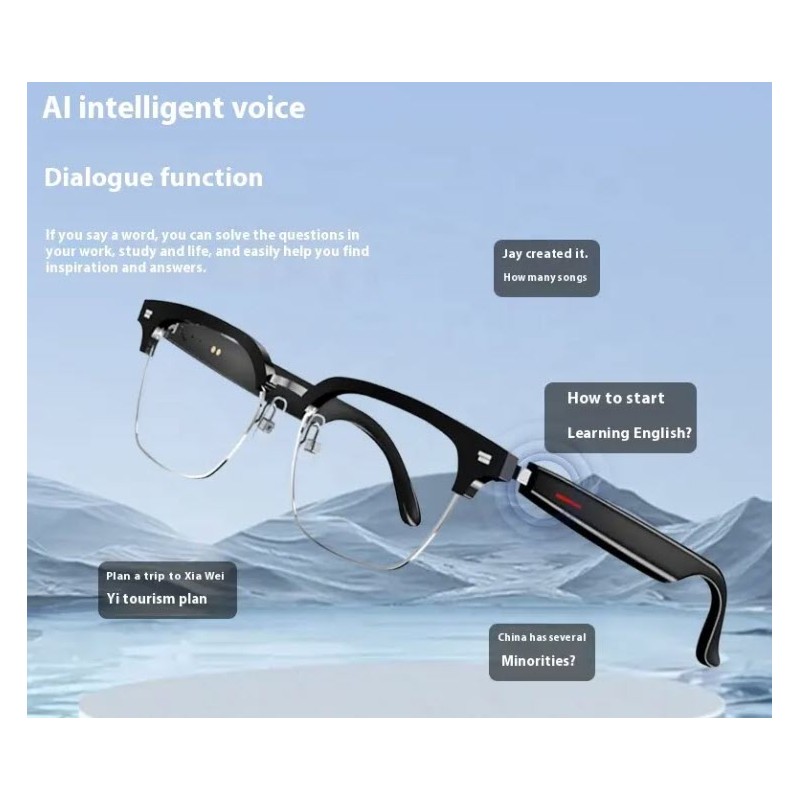 AI Smart Translator Glasses Real-Time 100+ Multi-Language Interpretation